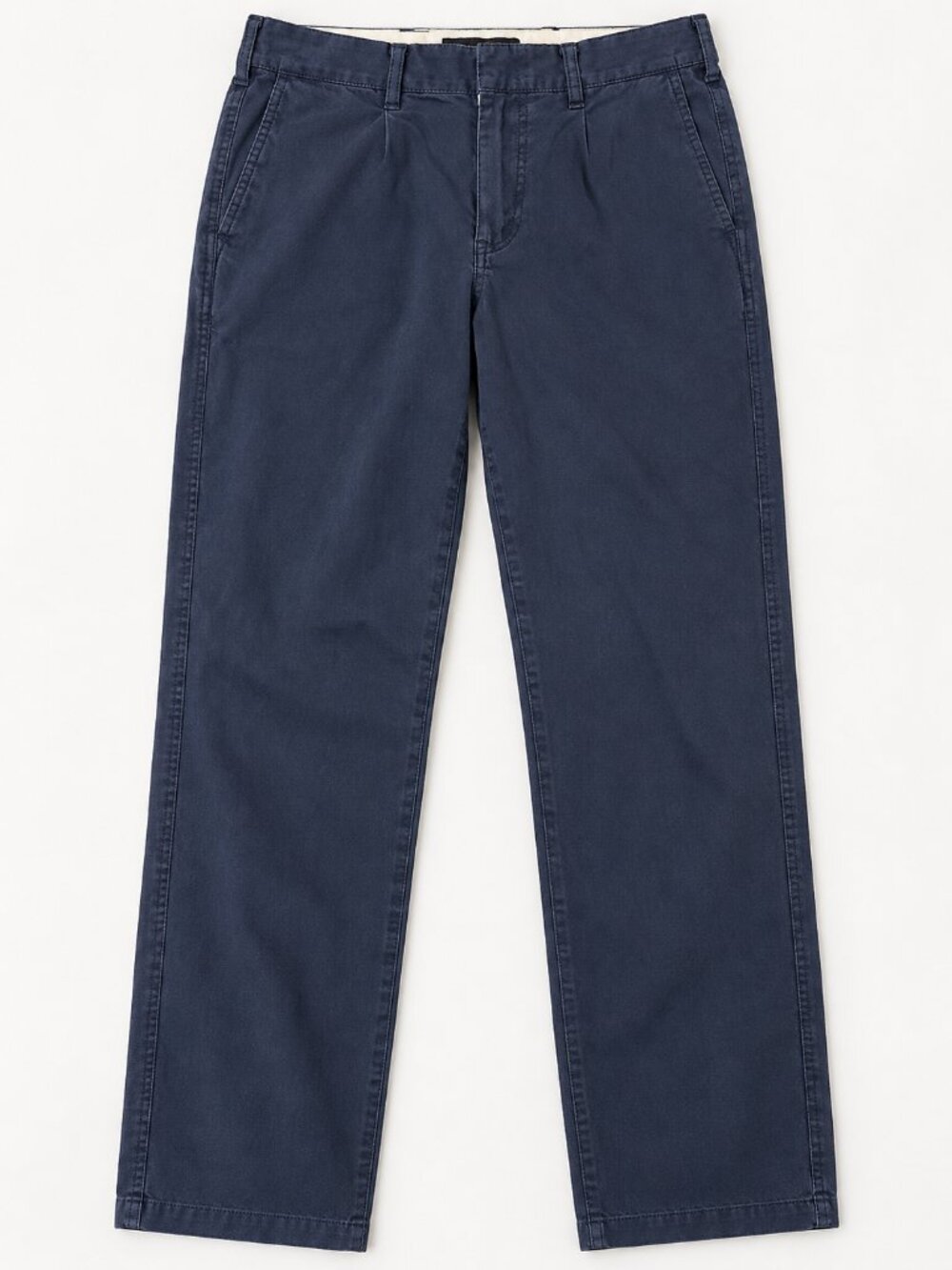 Abercrombie & Fitch Navy Stretch Chino Trousers Size 28 Pleated Preppy